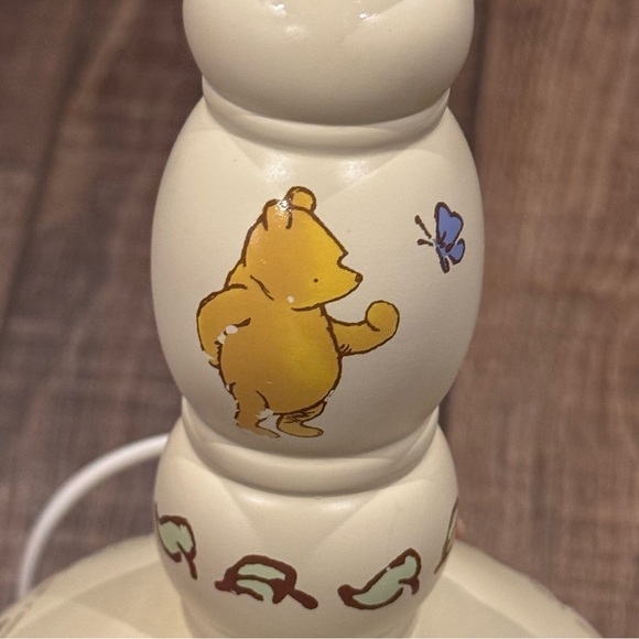 CLASSIC Winnie the Pooh Lamp Base HONEY POT Butterfies Baby Nursery Decor Works - Picture 6 of 10